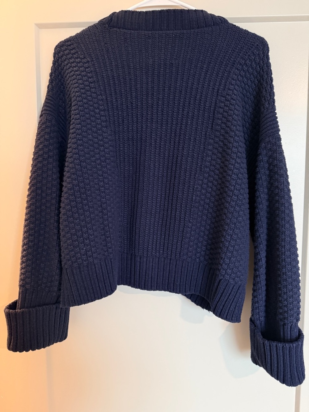 Abercrombie & Fitch Navy Ribbed V-Neck Button Cardigan - Picture 5 of 6